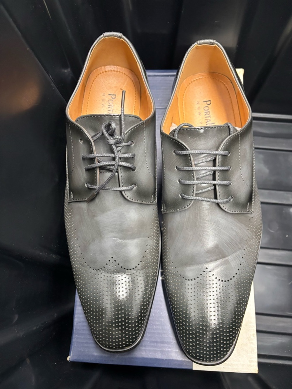 Men’s Black Leather Derby Shoes (M)